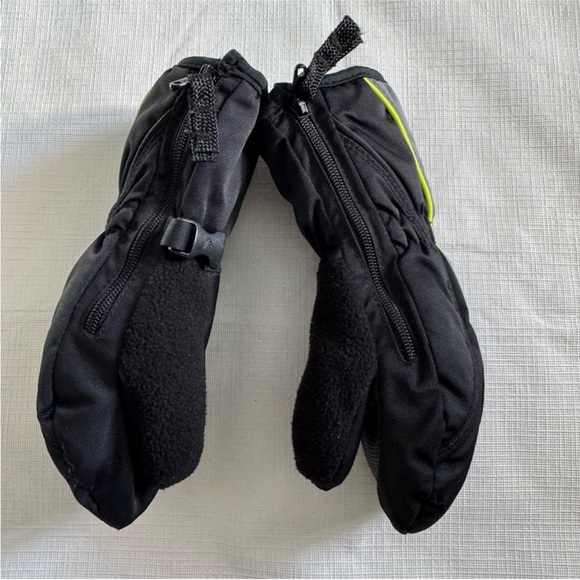 Head Black and Gray Mittens with Neon Accents - Picture 3 of 4